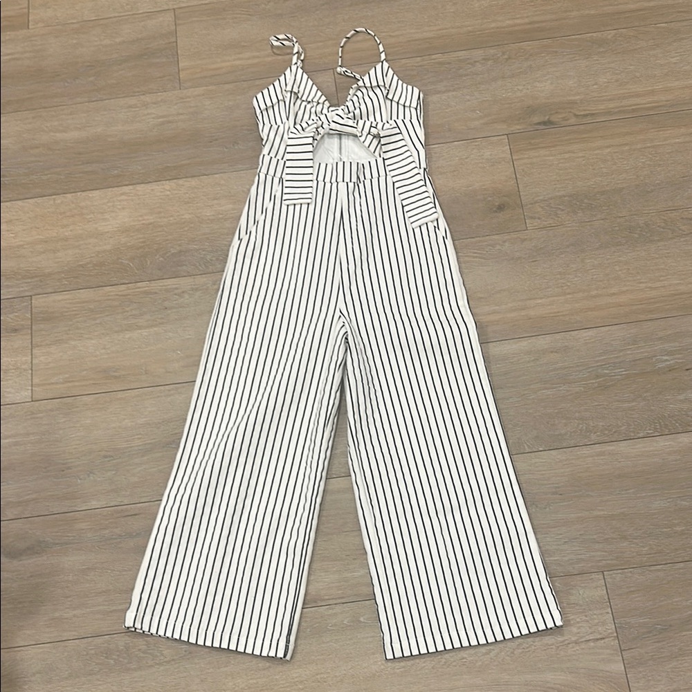Striped Jumpsuit in Black and White